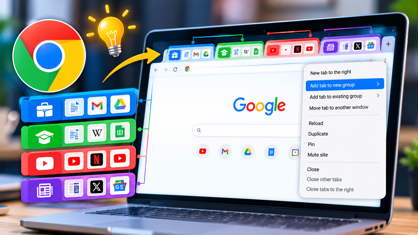 Chrome Tabs को ऐसे करें व्यवस्थित