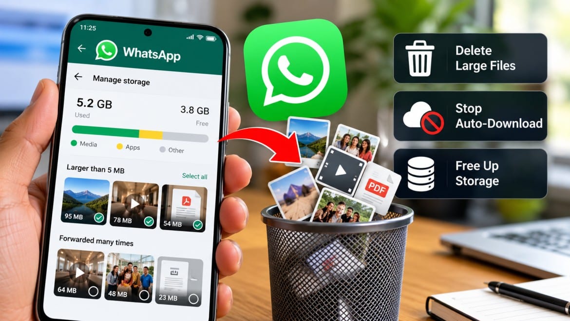 WhatsApp Storage Full? इन 5 आसान ट्रिक्स से फोन की जगह बचाएं